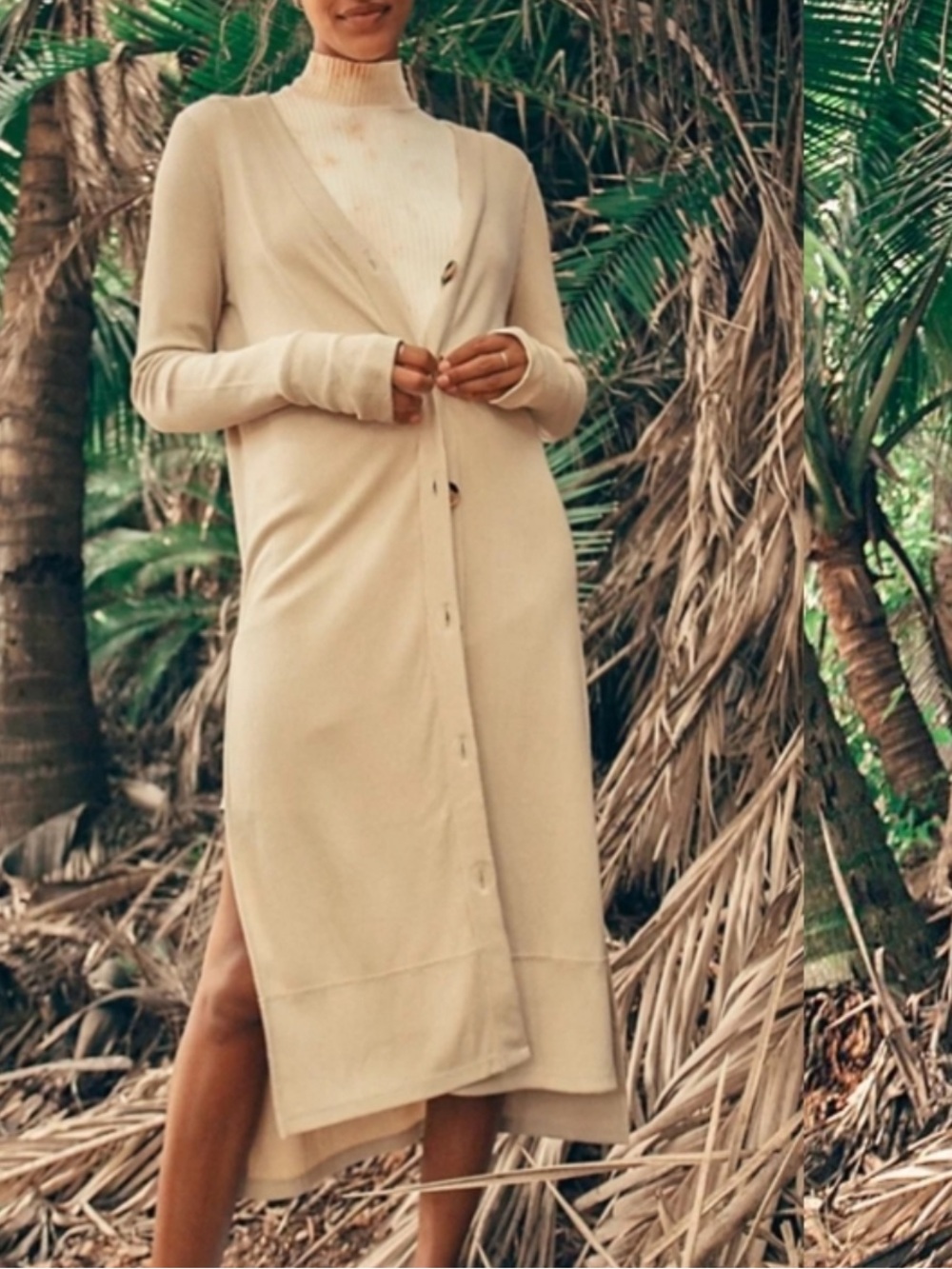 Free People Perfect Match longline cardigan long ribbed Size L